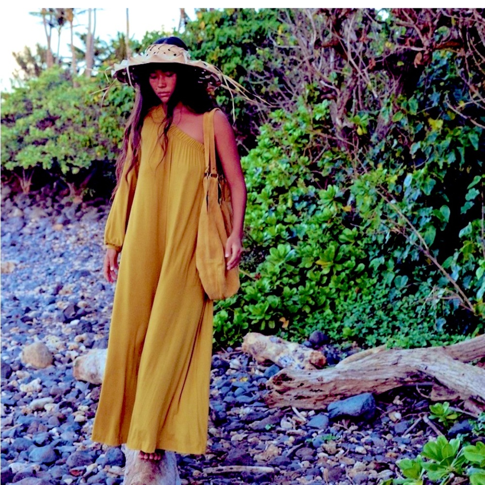 Free People Beach Sunday Stroll one shoulder maxi jumpsuit -Small